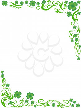 Royalty Free Clipart Image of a Four Leaf Clover Background