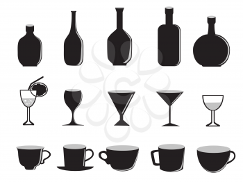 Royalty Free Clipart Image of a Bunch of Glasses