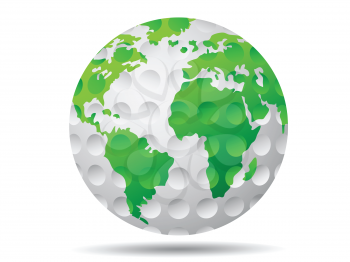 Royalty Free Clipart Image of an Earth Golf Balls