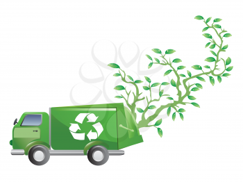Royalty Free Clipart Image of a Recycling Truck