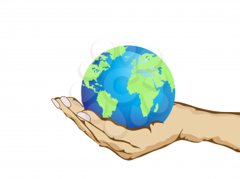 Royalty Free Clipart Image of a Person Holding Earth