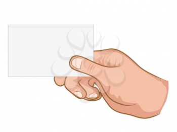 Royalty Free Clipart Image of a Hand Holding a Card