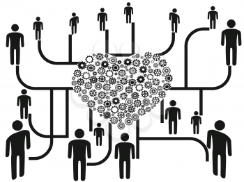 Royalty Free Clipart Image of People Networking