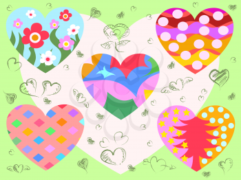 Royalty Free Clipart Image of a Hearts Background