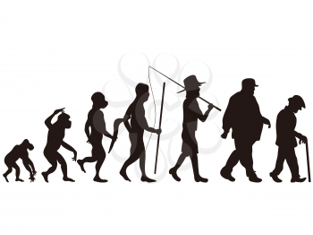 Royalty Free Clipart Image of Human Evolution