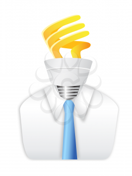 Royalty Free Clipart Image of an Energy Saving Light Bulb