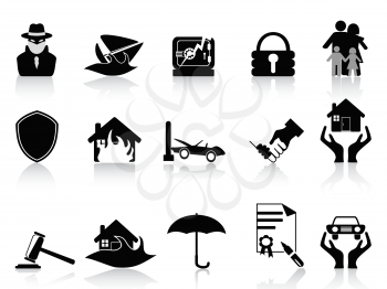 Royalty Free Clipart Image of Home Insurance Icons