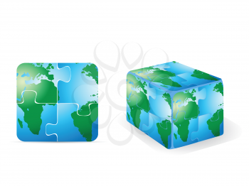 Royalty Free Clipart Image of an Earth Puzzle