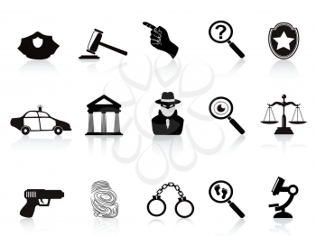 Royalty Free Clipart Image of Law and Crime Icons