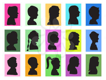 Royalty Free Clipart Image of Kids Profiles