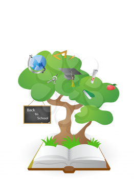 Royalty Free Clipart Image of a Tree in a Book