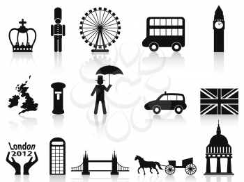 Royalty Free Clipart Image of London Tourist Icons