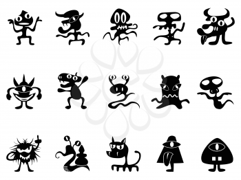 Royalty Free Clipart Image of Monster Icons