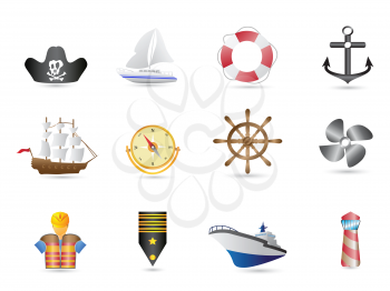 Royalty Free Clipart Image of Sailing Icons