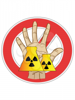 Royalty Free Clipart Image of a Sign of No Nuclear Power