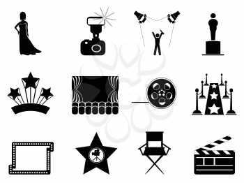 Royalty Free Clipart Image of Oscar Award Show Icons