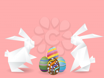 Royalty Free Clipart Image of Easter Rabbits