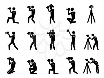 Royalty Free Clipart Image of Photographers