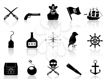 Royalty Free Clipart Image of Pirate Themed Icons
