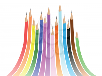 Royalty Free Clipart Image of Rainbow Pencil Crayons
