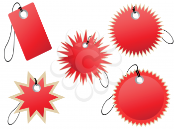 Royalty Free Clipart Image of Red Tags