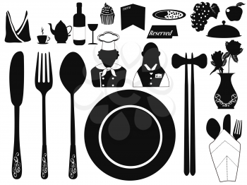 Royalty Free Clipart Image of Restaurant Icons