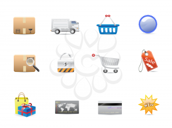 Royalty Free Clipart Image of Consumerism Icons