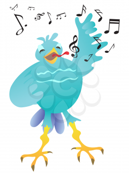 Royalty Free Clipart Image of a Singing Bird