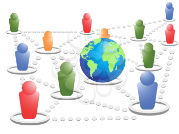 Royalty Free Clipart Image of People Around the World