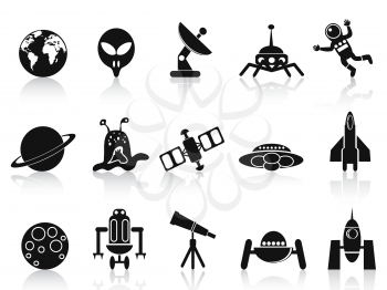 Royalty Free Clipart Image of Space Icons