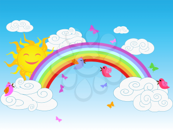 Royalty Free Clipart Image of a Rainbow
