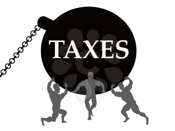 Royalty Free Clipart Image of a Tax Burden Concept