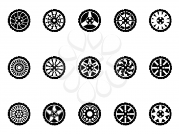 Royalty Free Clipart Image of Tire Icons