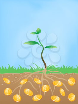 Royalty Free Clipart Image of a Money Tree