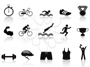 Royalty Free Clipart Image of Triathlon Sport Icons