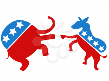 Royalty Free Clipart Image of a Democrat vs Republican Icons