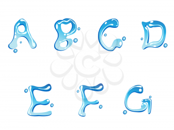 Royalty Free Clipart Image of a Water Alphabet