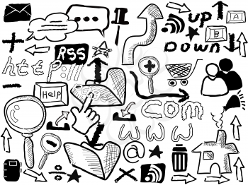 Royalty Free Clipart Image of Web Element Doodles