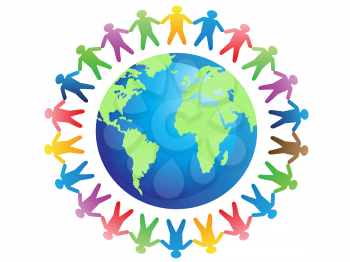 Royalty Free Clipart Image of People Around the World