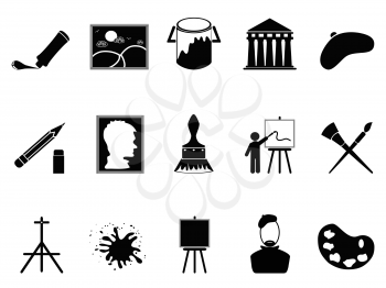 isolated artist icons set on white background