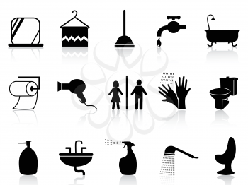 isolated bathroom icons set from white background 	