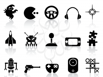 isolated black computer game icon from white background