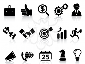 isolated black business icons set from white background