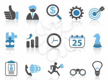 isolated business icons set,blue series from white background 	