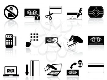 isolated credit card concept icons set from white background