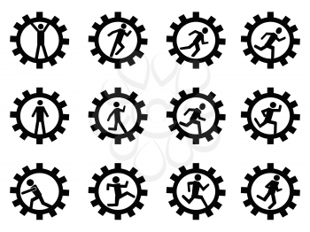 isolated gear man symbol from white background