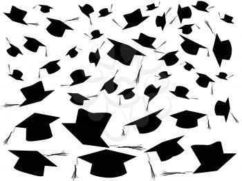 the background of Tossing graduation caps 