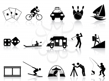 the collection of Leisure and Recreation icons on white background 	