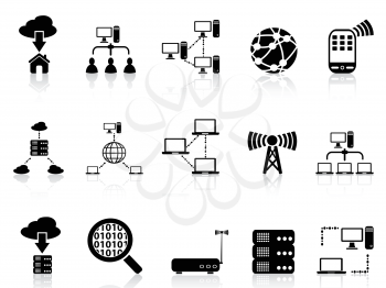 isolated computer communication icons set from white background