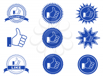 isolated facebook like buttons from white bakground 